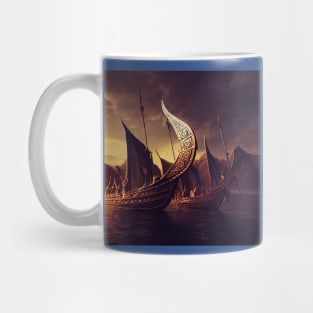 Viking Raiders on Longships Mug